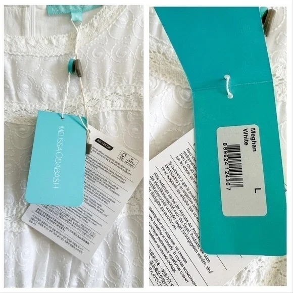 NWT, Melissa Odabash Meghan Crochet-trimmed Embroidered Mini Dress, Size L - Picture 14 of 16